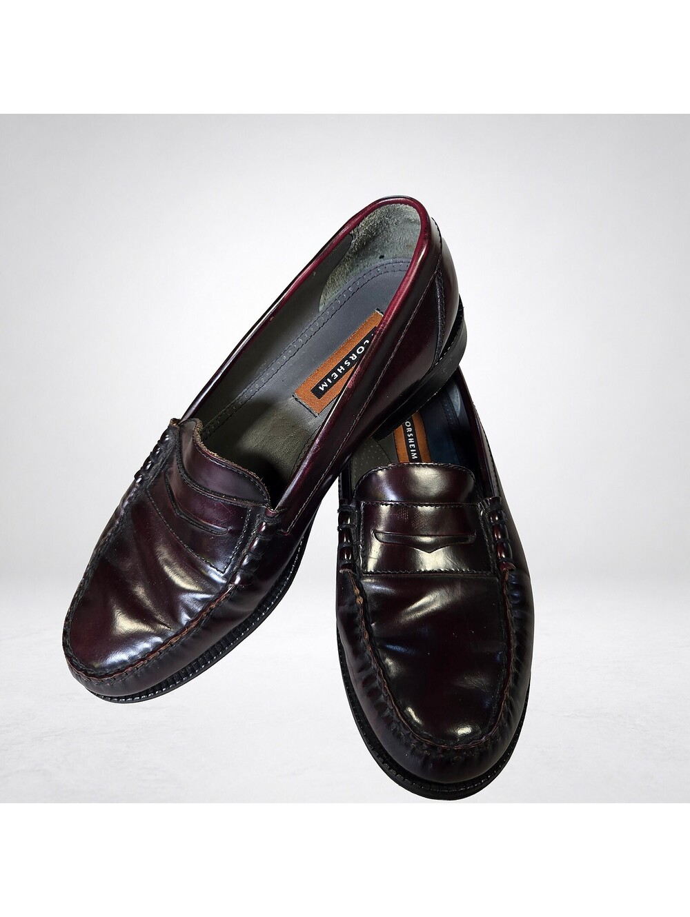 Florsheim Cordovan Leather Penny Loafers Men's 10 EEE Wide